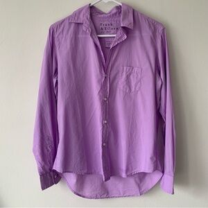 Frank & Eileen Eileen Cotton Poplin Button Down Up Shirt Purple Lilac